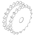 Double simplex chain sprockets