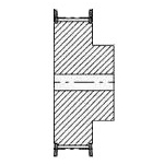 Aluminium Pulley 22T MXL025F, With Pilot Bore