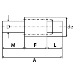 Steel Worm Gear Mod 0.5, Shaft, 1 Start