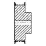 HTD Pulley 22-8M-20F, With Pilot Bore