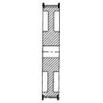 HTD Pulley 72-8M-85F, With Pilot Bore