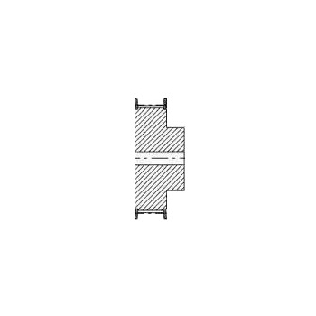 Aluminium Pulley 22T MXL025F, With Pilot Bore