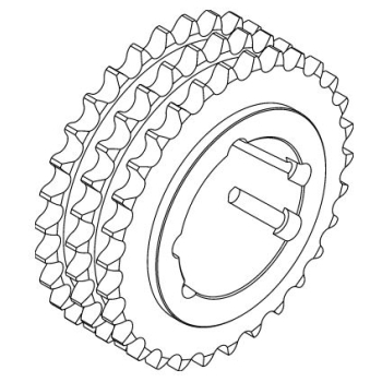 16B-3 38T Cast Iron Sprocket For 3525 T/L Bush